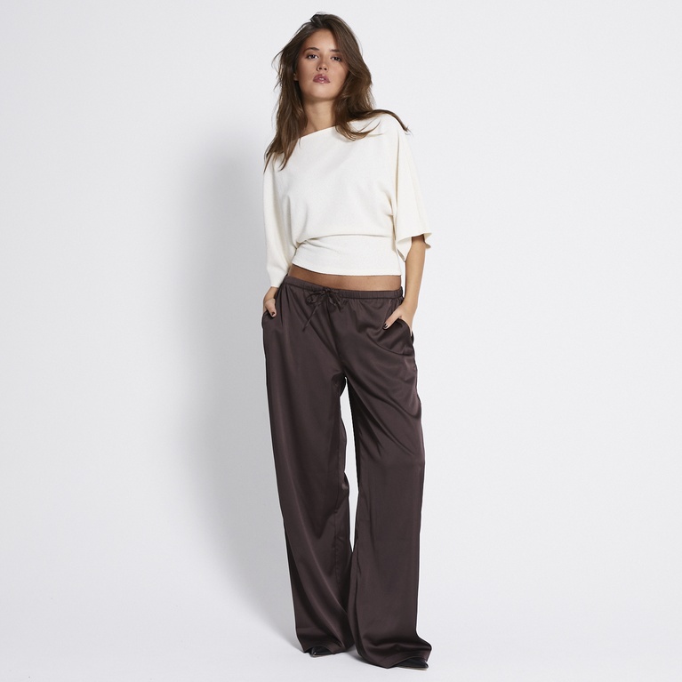 Satin pants "Ashley" Brown